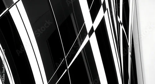 Obraz Modern black and white architectural abstract background with geometric shapes