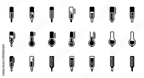 Collection of various microphone icons in black and white, depicted from different viewpoints and styles.
