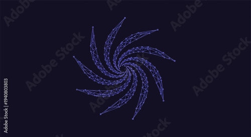 Purple Spiral Design Element on Dark Background.