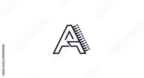 Stylized Letter A with Ruler Element.