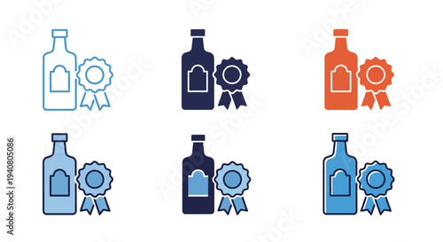 Various award-winning liquor bottles in different shades and colors showcased in a grid pattern