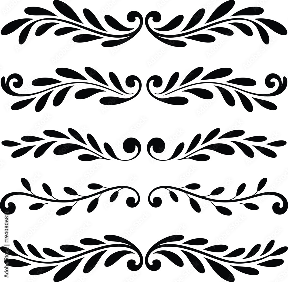 Fototapeta premium Elegant Leafy Branch Page Dividers