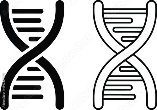 Dna double helix structure genetic isolated on transparent background, Vector