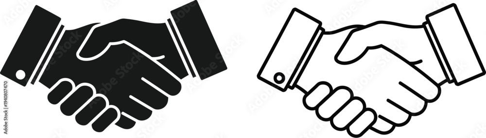 Fototapeta premium Handshake partnership agreement isolated on transparent background, Vector