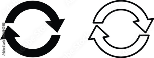 Circular arrows icons isolated on transparent background, Vector