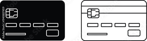 Credit card design template isolated on transparent background, Vector