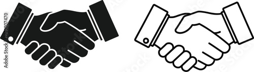 Handshake partnership agreement isolated on transparent background, Vector