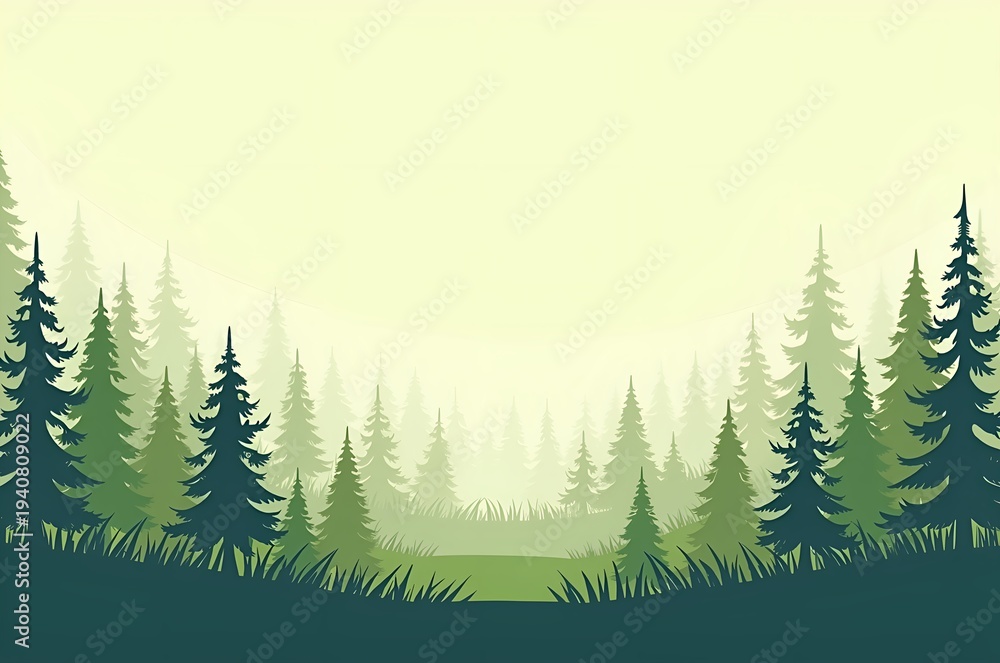 Fototapeta premium Forest Landscape at Dawn