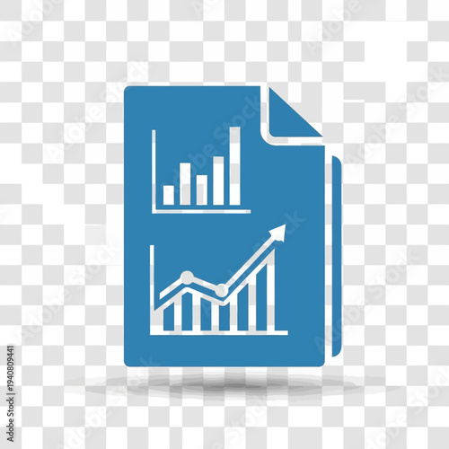 Dynamic Business Growth and Performance Report Icon Illustrating Data Analysis, Market Trends, and Financial Statistics