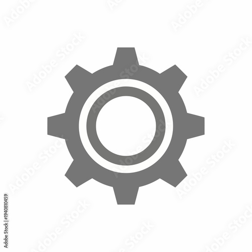 Modern industrial gray cogwheel graphic representing settings, mechanical processes, and engineering. A versatile symbol for configuration and operational efficiency in various applications