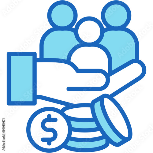 Salary Management blue icon