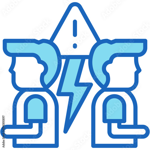 Conflict Resolution blue icon