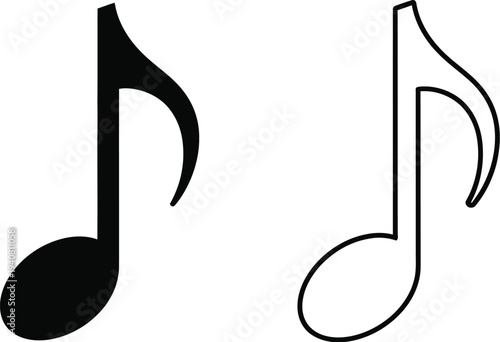 Music notes eighth rest symbol isolated on transparent background, Vector