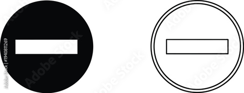 Minus signs icons isolated on transparent background, Vector