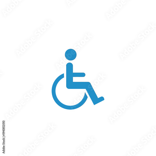 Accessible icon representing a person in a wheelchair, symbolizing mobility and inclusivity for disabled individuals