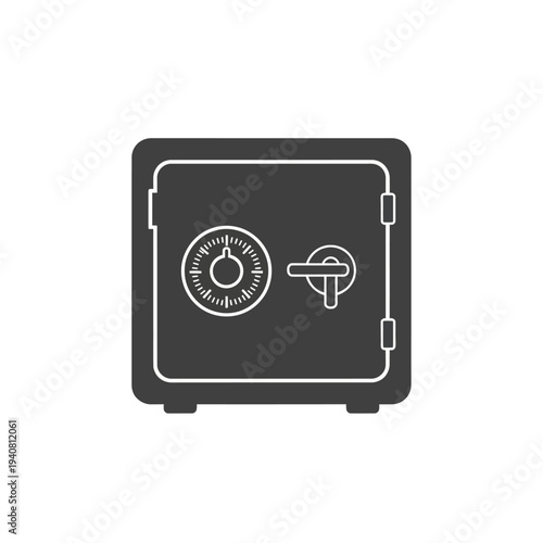 A simple, modern, and secure safe, with a combination lock and handle, representing security and protection of valuables