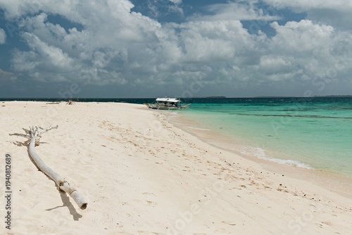 Boat off the coast of Patawan Island and the Sulu Sea. Balabac Islands. Philippines. Asia.