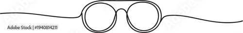 Glasses icon line continuous drawing vector. One line eyeglasses icon vector background, Glasses for sun protection. one line Icon drawing