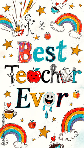 Vibrant hand-drawn text 