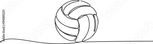 Continuous line drawing of ball. Volley ball one line art, Volleyball line icon design, Volley Ball, Volleyball icon in thin line style. one line Icon drawing