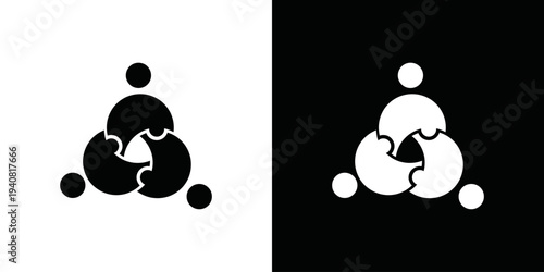 simple vector logo of three people holding hands