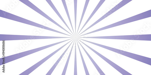 Radial burst pattern with purple and white gradient stripes emanating from a central point on a clean white background