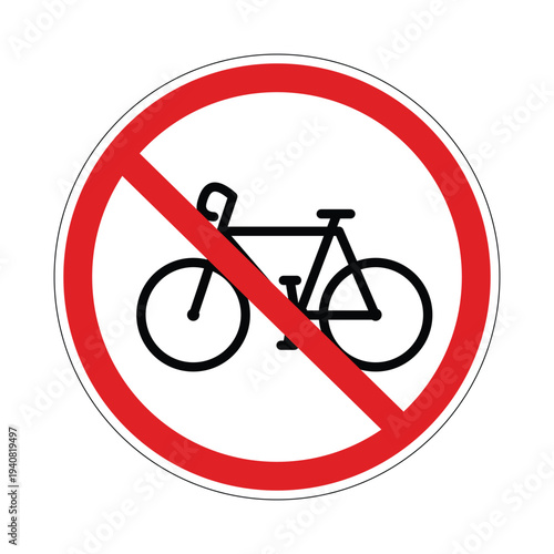 No circle sign, circle prohibited symbol, red circle prohibit shape icon, crossed circle ban sign, geometric restriction warning label, simple prohibition symbol, flat vector isolated illustration