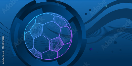 Modern soccer ball banner, dynamic  footbal background, vector illustration