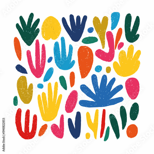 Organic Naive Art Shapes Background for Creative Brand Identity Wellness Marketing and International Childrens Day Design