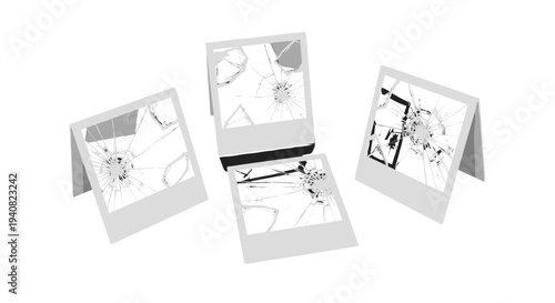 Collection of four instant photo prints displaying cooking