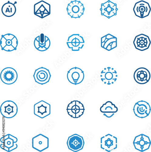 Modern Tech Startup Logo Pack – 25 Abstract Vector Logo Marks
