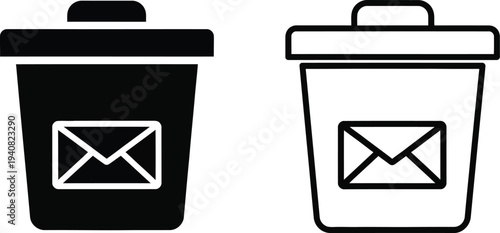 Delete email icon isolated on transparent background, Vector