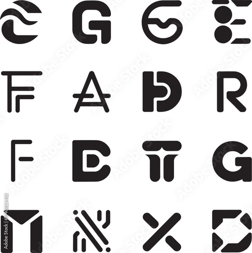 Lettermark Logo Pack – 16 Minimal Initial Brand Designs

