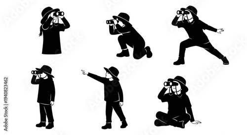 Child with binoculars, exploring, observing, discovering, adventure, curiosity, nature, outdoor activities