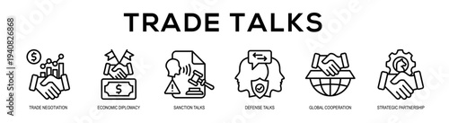 Trade Talks web banner illustration concept