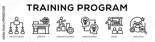 Training Program web banner illustration concept