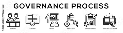 Governance Process web banner illustration concept