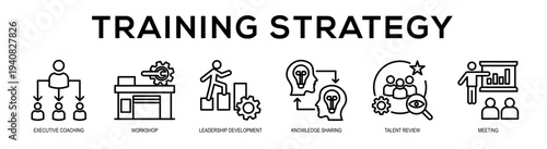 Training Strategy web banner illustration concept