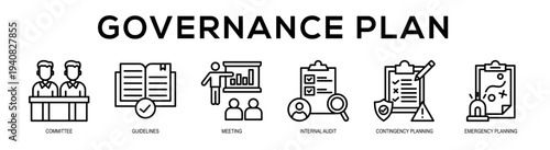 Governance Plan web banner illustration concept