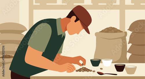 Coffee Roaster at Work.