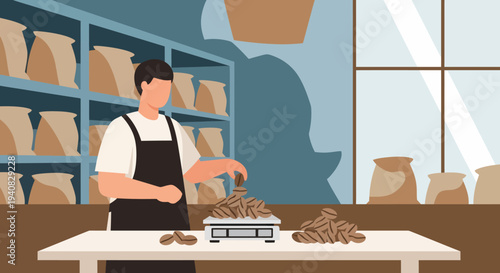 Coffee Roaster at Work.