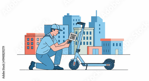 Delivery Man on Scooter.
