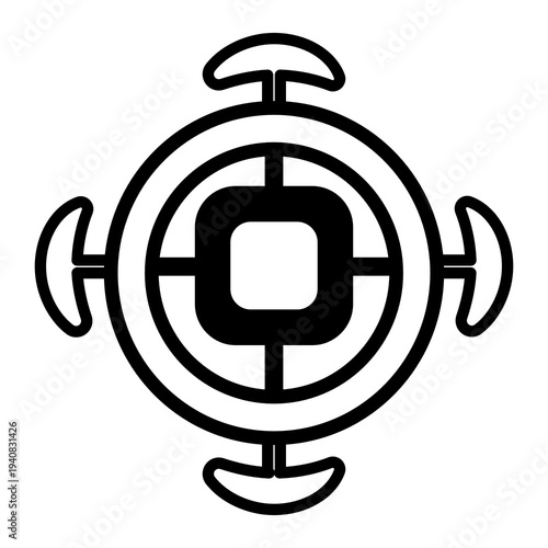 Canvas Print Futuristic Sci-Fi HUD element and mystical sigil icon