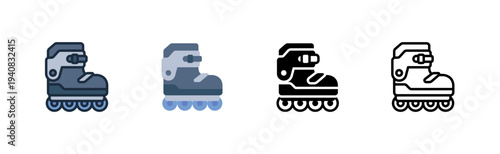 roller skate icon. wheel boot gear. youth activity. various style icon design vector illustration