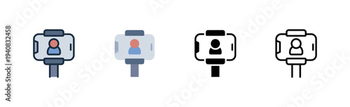 vlog icon. Phone camera record screen. content various style icon design vector illustration