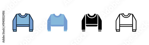 crop top icon. short shirt fashion. teen style. various style icon design vector illustration