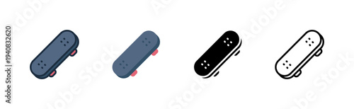 skateboard icon. deck wheel ride. youth street various style icon design vector illustration