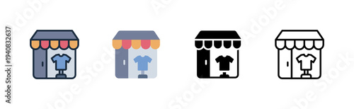 thrift shop icon. secondhand store. youth fashion. various style icon design vector illustration