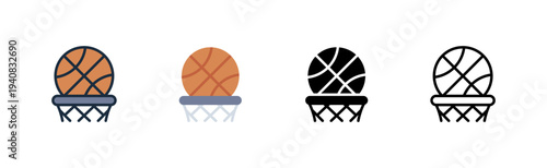 basketball icon. hoop ball game. youth sport. team various style icon design vector illustration