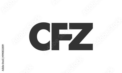CFZ logo design template with strong and modern bold text. Initial based vector logotype featuring simple and minimal typography. Trendy company identity.